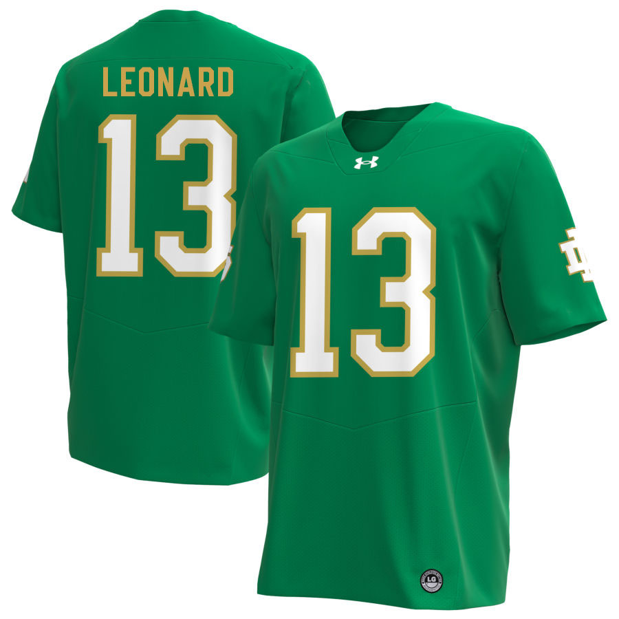 Riley Leonard Notre Dame Jerseys, UND Fighting Irish College Football Apparels Stitched-Green